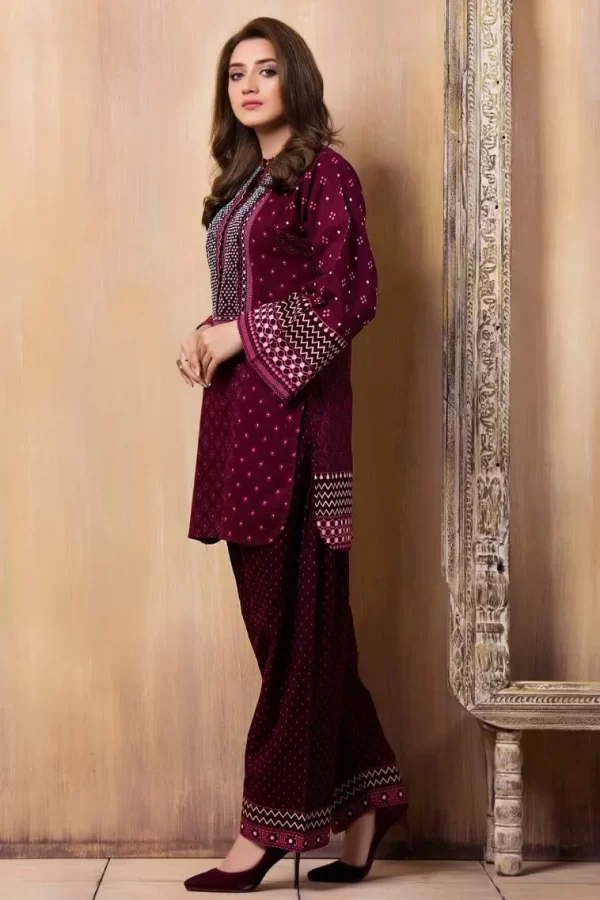 Embroidered Lawn 2 Piece Suit (12) - Image 3